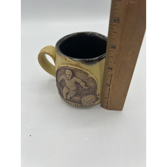 Vintage Coffee Cup Sports Theme Soccer Football Pottery Small 3in - Picture 7 of 8